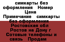 симкарты без оформления › Номер ­ 8 960 › Цена ­ 33 › Примечание ­ симкарты без оформления  - Ростовская обл., Ростов-на-Дону г. Сотовые телефоны и связь » Продам sim-карты и номера   . Ростовская обл.,Ростов-на-Дону г.